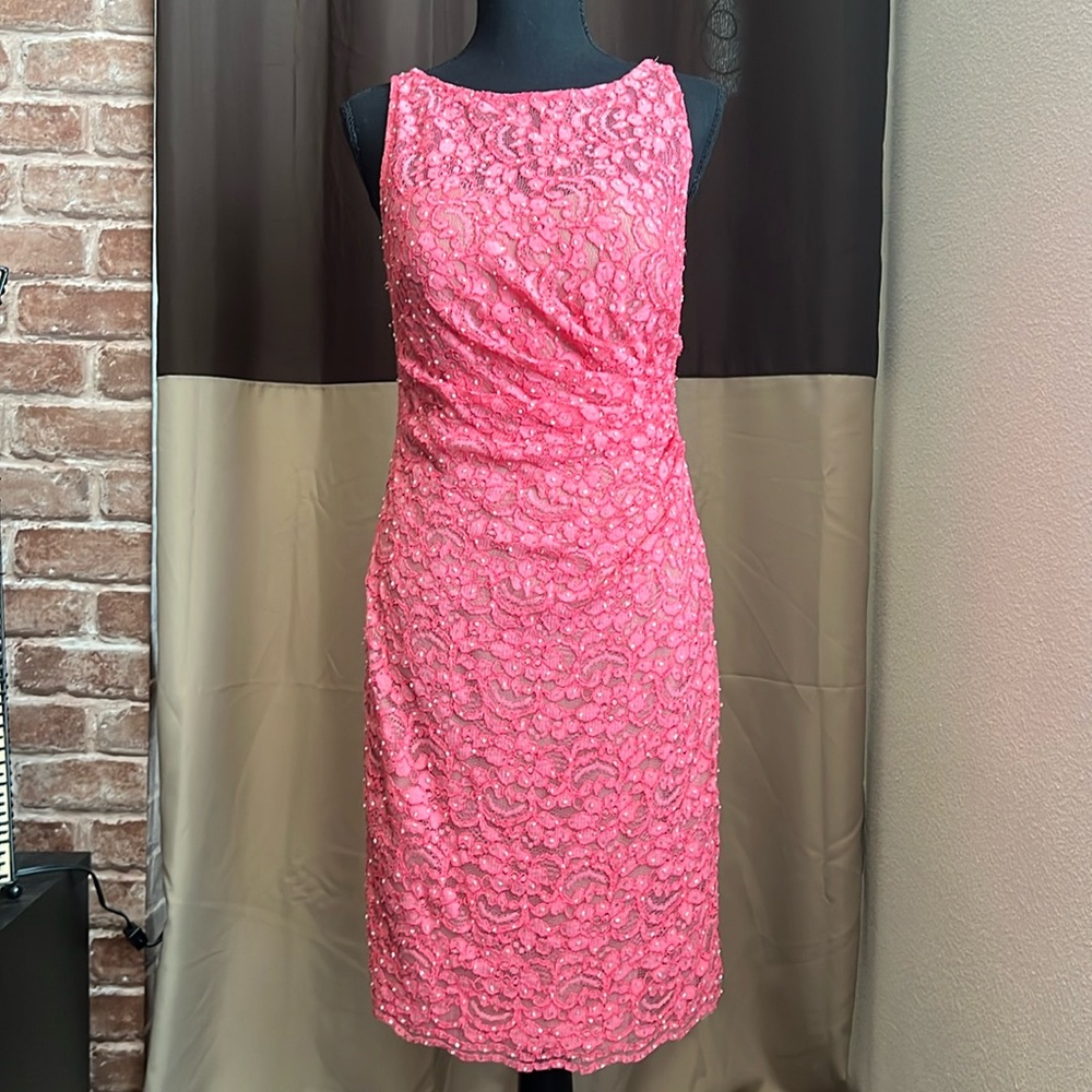 Aidan Mattox Pink Sequin Cocktail Dress in size 4